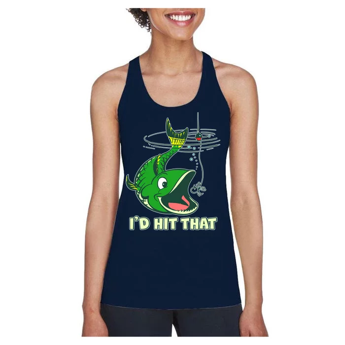 Funny Fishing I'd Hit That Women's Racerback Tank