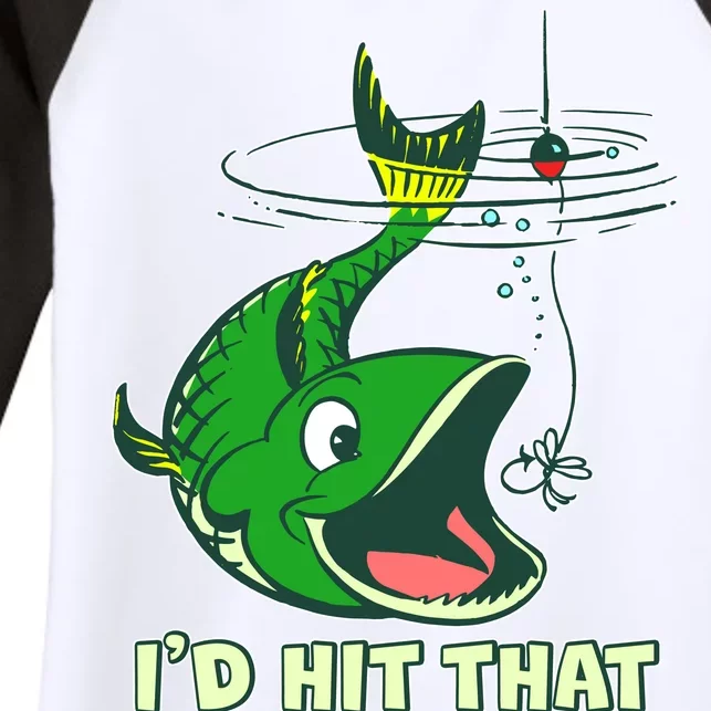 Funny Fishing I'd Hit That Women's Tri-Blend 3/4-Sleeve Raglan Shirt