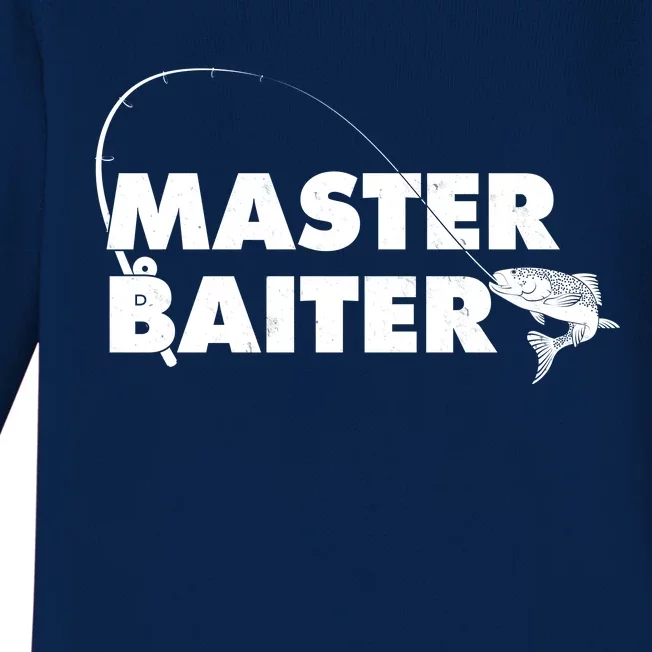 Funny Fishing Master Baiter Baby Long Sleeve Bodysuit