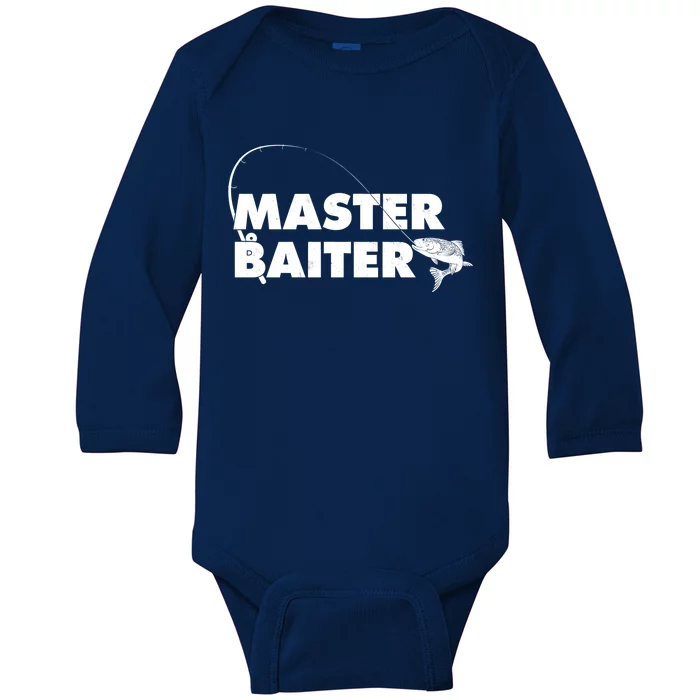 Funny Fishing Master Baiter Baby Long Sleeve Bodysuit