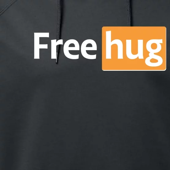 Funny Free Hug Logo Meme Performance Fleece Hoodie