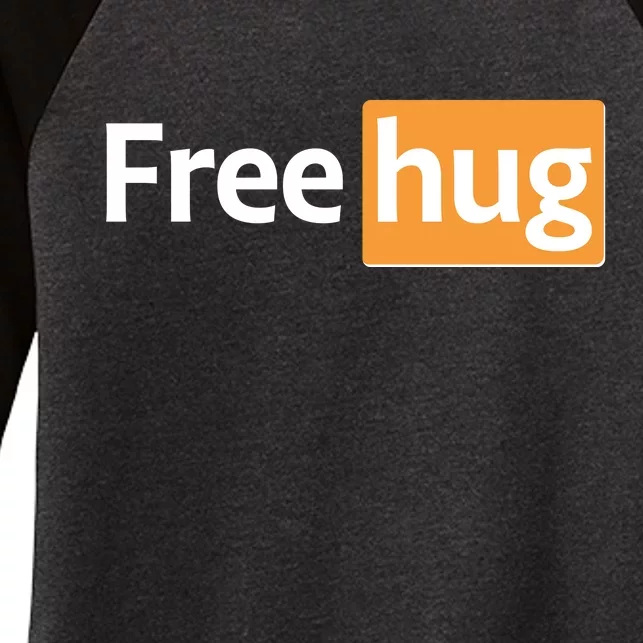 Funny Free Hug Logo Meme Women's Tri-Blend 3/4-Sleeve Raglan Shirt