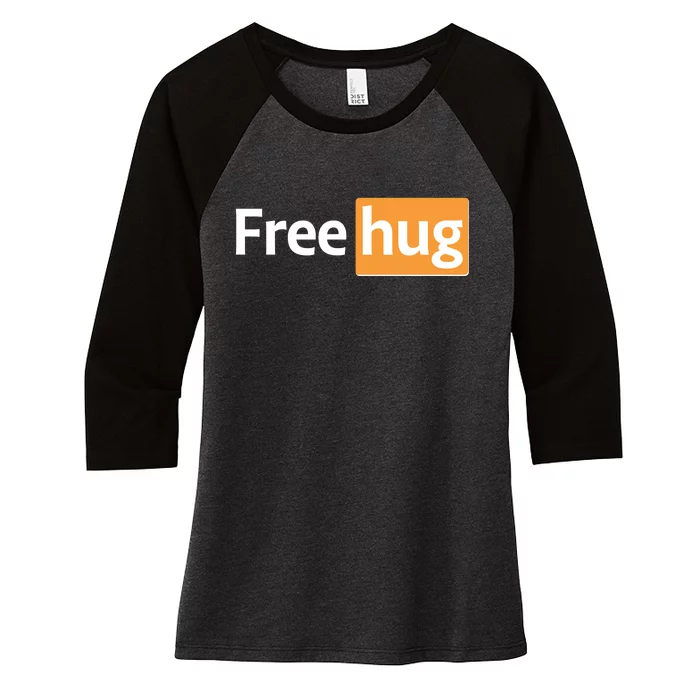 Funny Free Hug Logo Meme Women's Tri-Blend 3/4-Sleeve Raglan Shirt