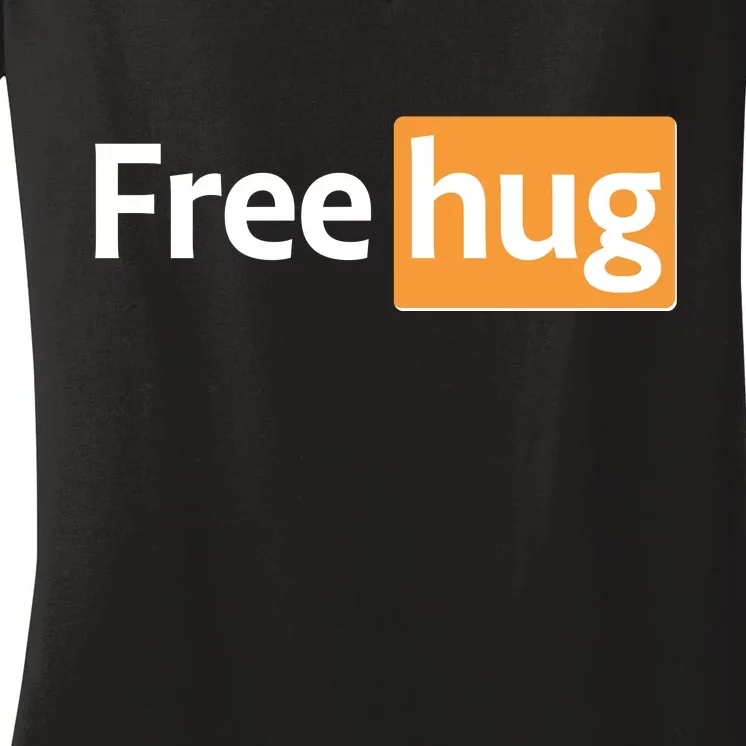 Funny Free Hug Logo Meme Women's V-Neck T-Shirt