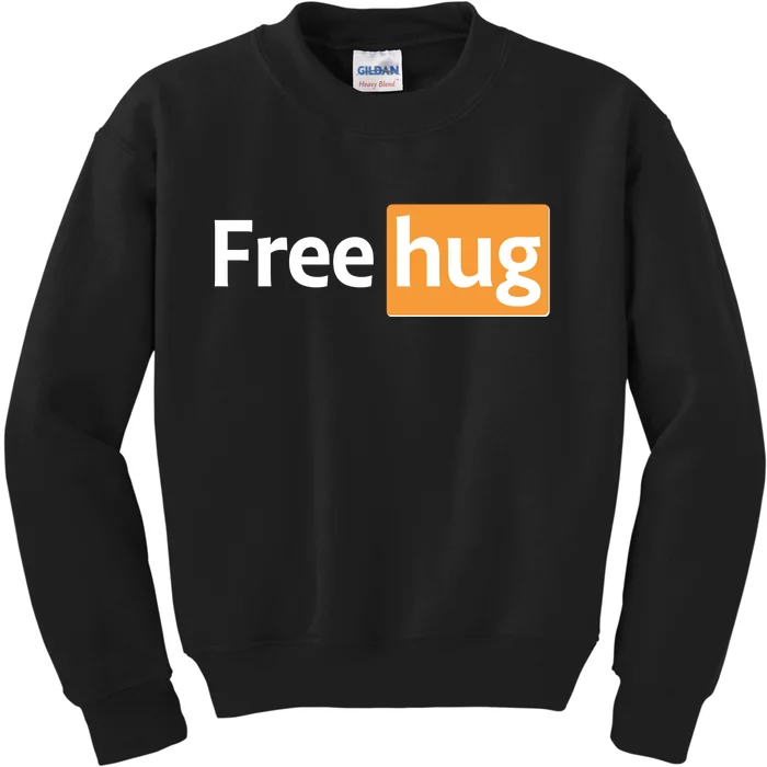 Funny Free Hug Logo Meme Kids Sweatshirt