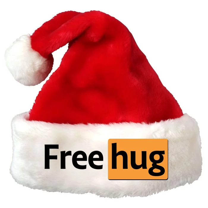 Funny Free Hug Logo Meme Premium Christmas Santa Hat