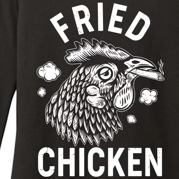 Funny Fried Chicken Smoking Joint Womens CVC Long Sleeve Shirt