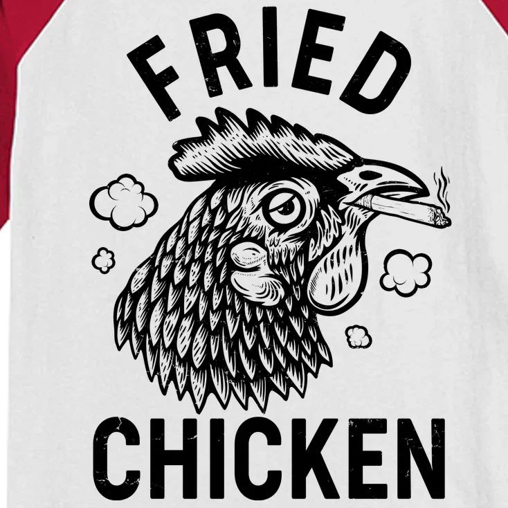 Funny Fried Chicken Smoking Joint Kids Colorblock Raglan Jersey