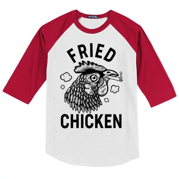 Funny Fried Chicken Smoking Joint Kids Colorblock Raglan Jersey