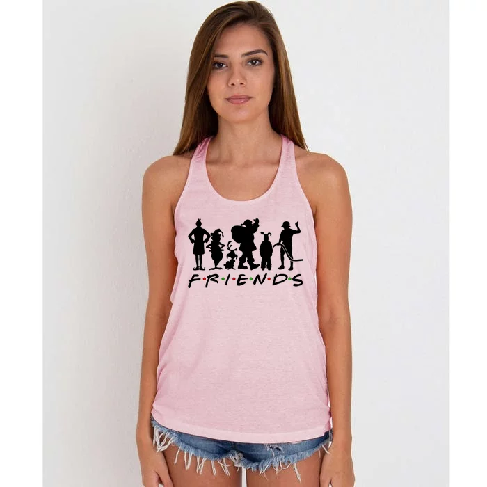 Funny Friends Famous Christmas Movies Women's Knotted Racerback Tank