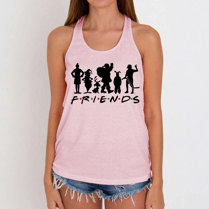 Funny Friends Famous Christmas Movies Women's Knotted Racerback Tank