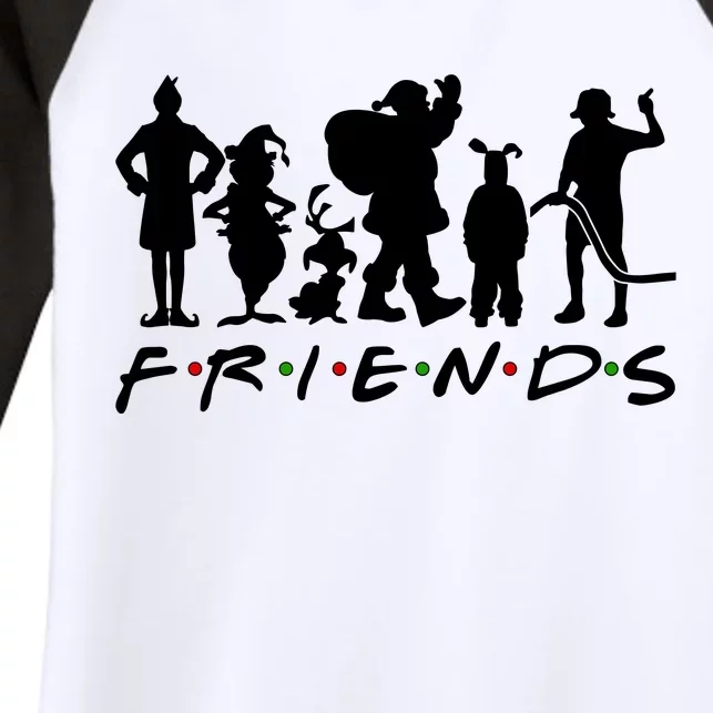 Funny Friends Famous Christmas Movies Women's Tri-Blend 3/4-Sleeve Raglan Shirt