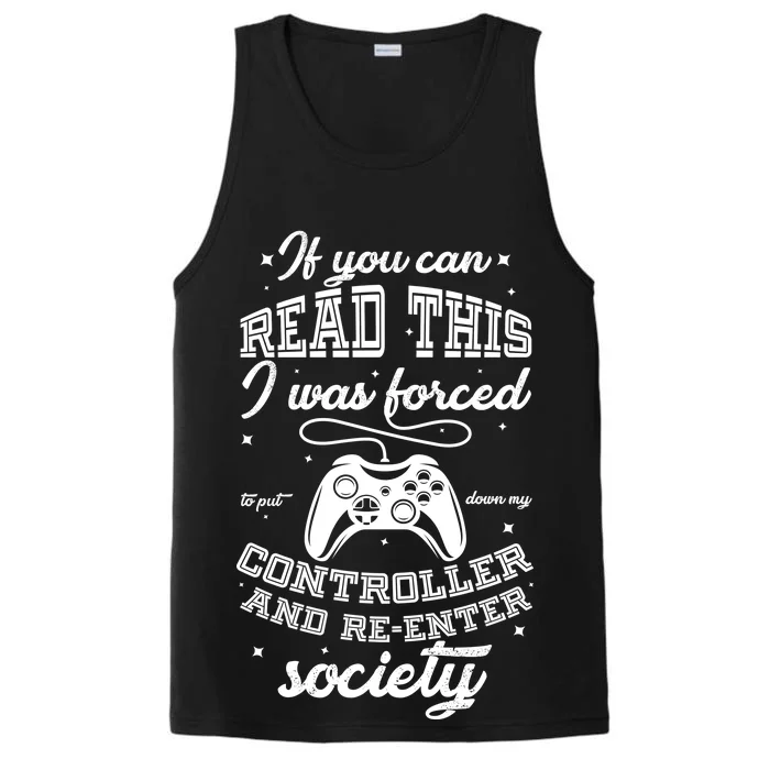 Funny Gamer Re-Enter Society Performance Tank