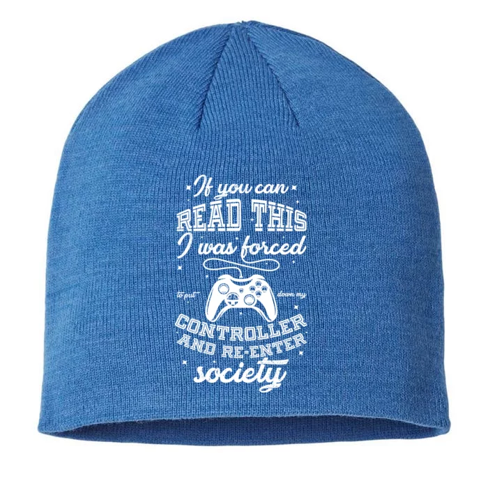 Funny Gamer Re-Enter Society 8 1/2in Sustainable Knit Beanie