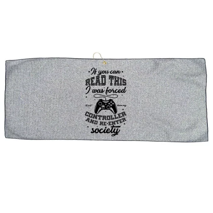 Funny Gamer Re-Enter Society Large Microfiber Waffle Golf Towel