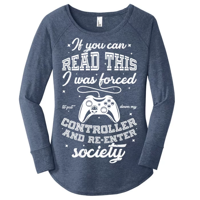 Funny Gamer Re-Enter Society Women's Perfect Tri Tunic Long Sleeve Shirt