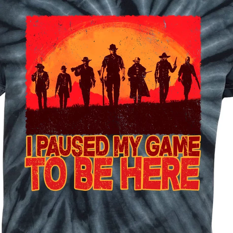 Funny Gaming Paused My Game To Be Here Kids Tie-Dye T-Shirt