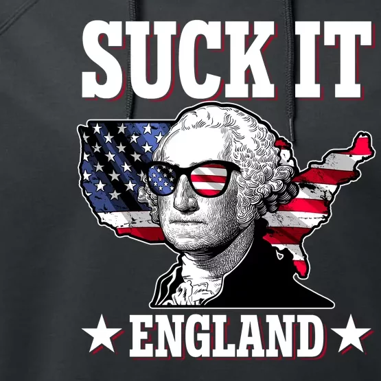 Funny George Washington Suck It England Performance Fleece Hoodie