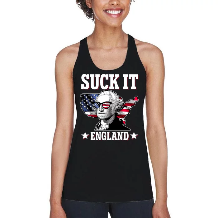 Funny George Washington Suck It England Women's Racerback Tank