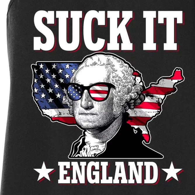 Funny George Washington Suck It England Women's Racerback Tank