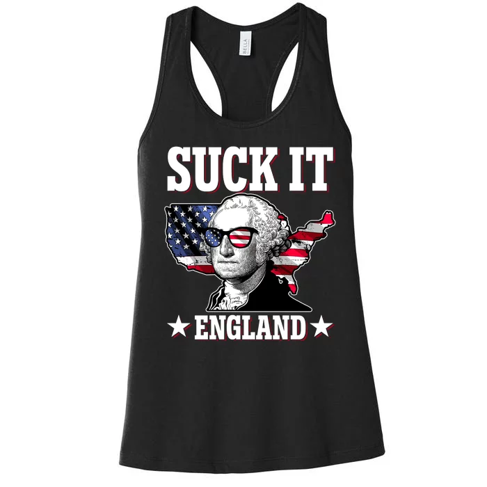 Funny George Washington Suck It England Women's Racerback Tank