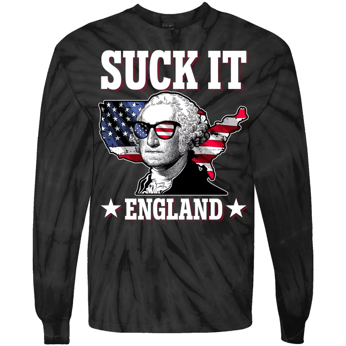 Funny George Washington Suck It England Tie-Dye Long Sleeve Shirt