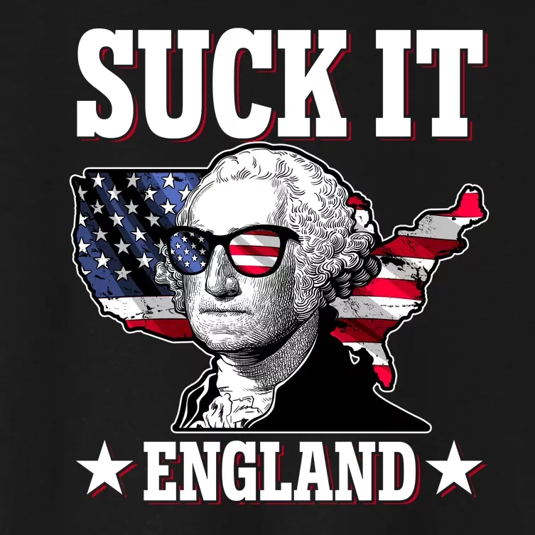 Funny George Washington Suck It England Women's Crop Top Tee