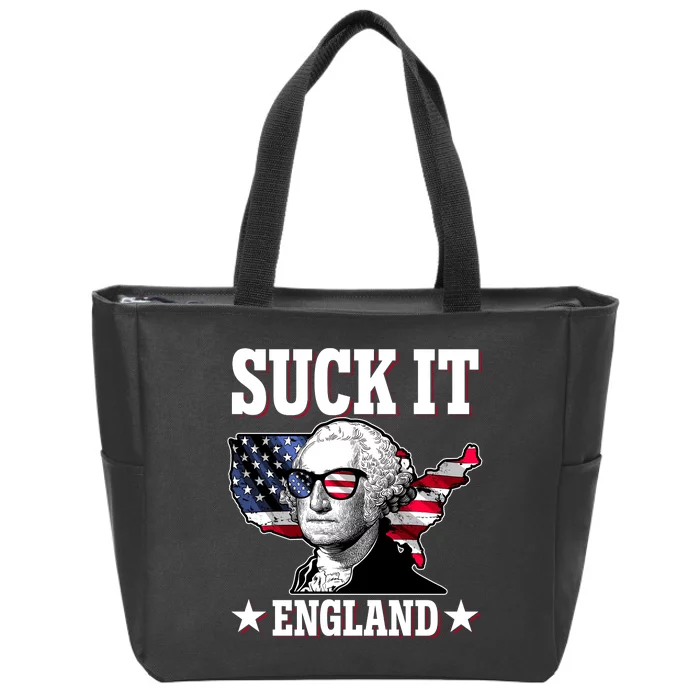 Funny George Washington Suck It England Zip Tote Bag