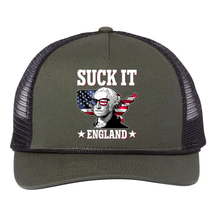 Funny George Washington Suck It England Retro Rope Trucker Hat Cap