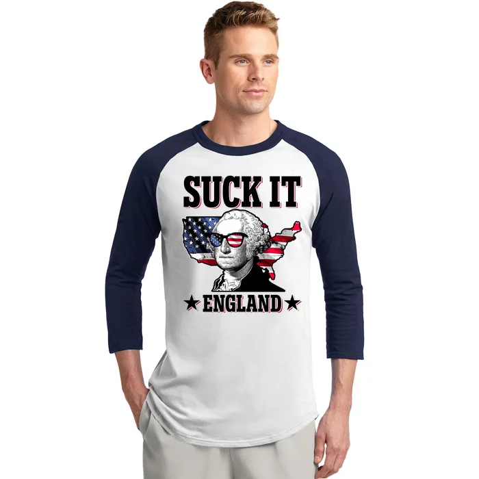 Funny George Washington Suck It England Baseball Sleeve Shirt