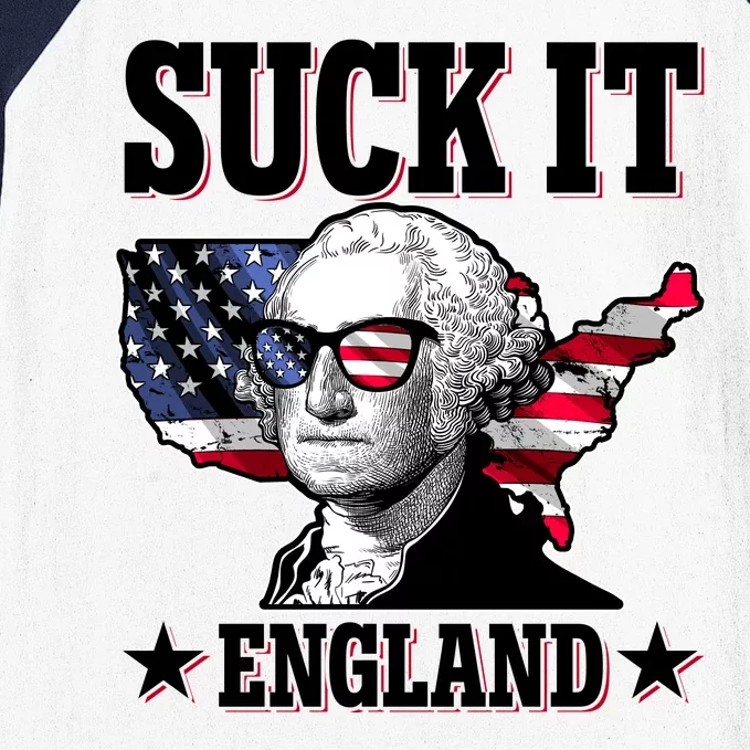 Funny George Washington Suck It England Baseball Sleeve Shirt