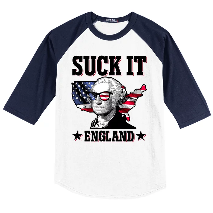 Funny George Washington Suck It England Baseball Sleeve Shirt