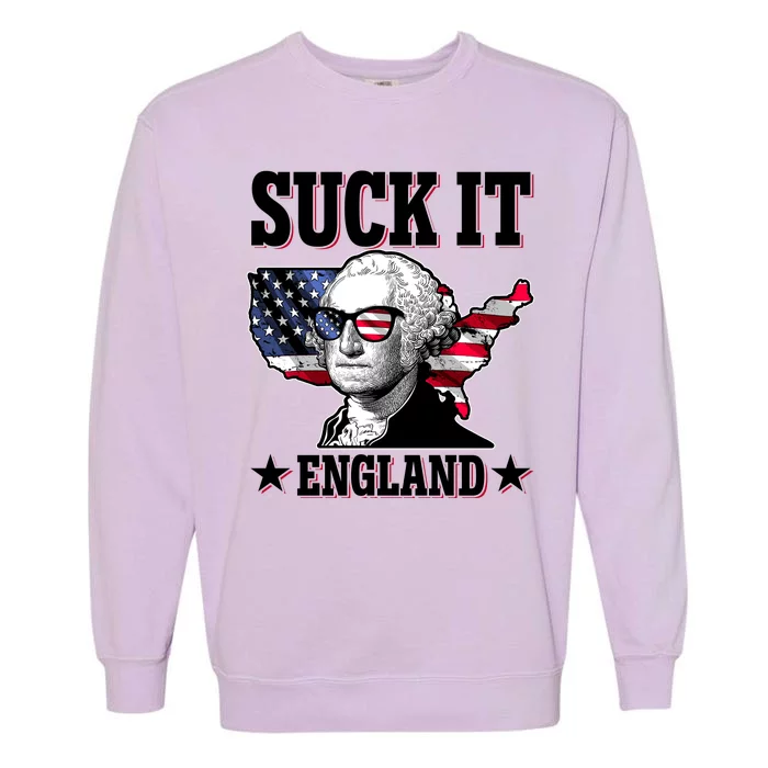 Funny George Washington Suck It England Garment-Dyed Sweatshirt