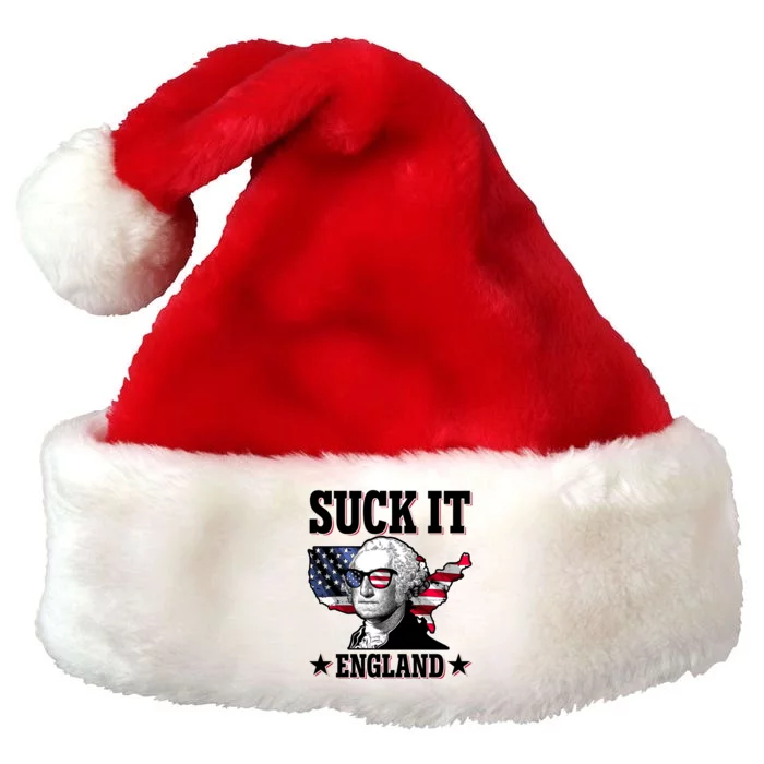 Funny George Washington Suck It England Premium Christmas Santa Hat