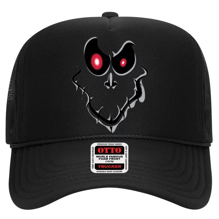 Funny Ghost Face Halloween High Crown Mesh Trucker Hat