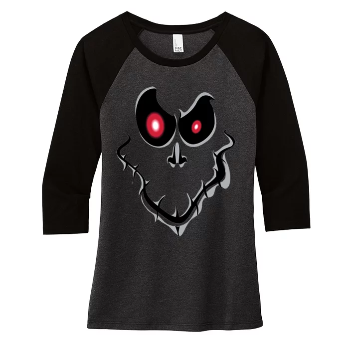 Funny Ghost Face Halloween Women's Tri-Blend 3/4-Sleeve Raglan Shirt