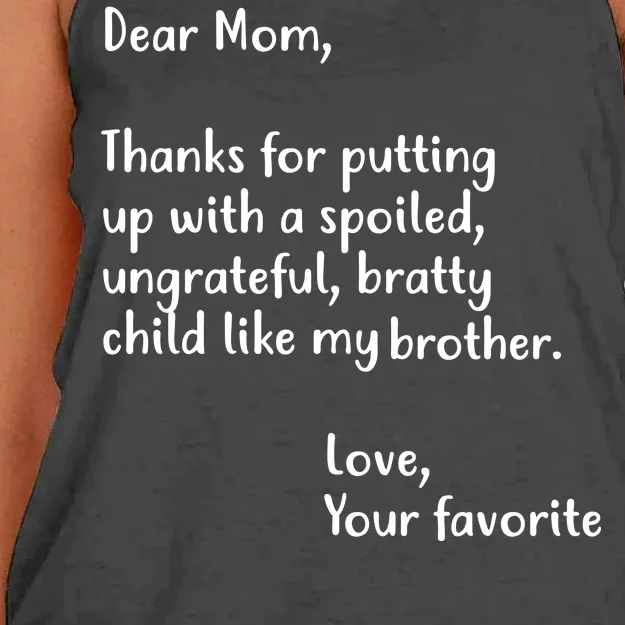 Funny Gift For Mothers Dear Mom (Brother) Women's Knotted Racerback Tank