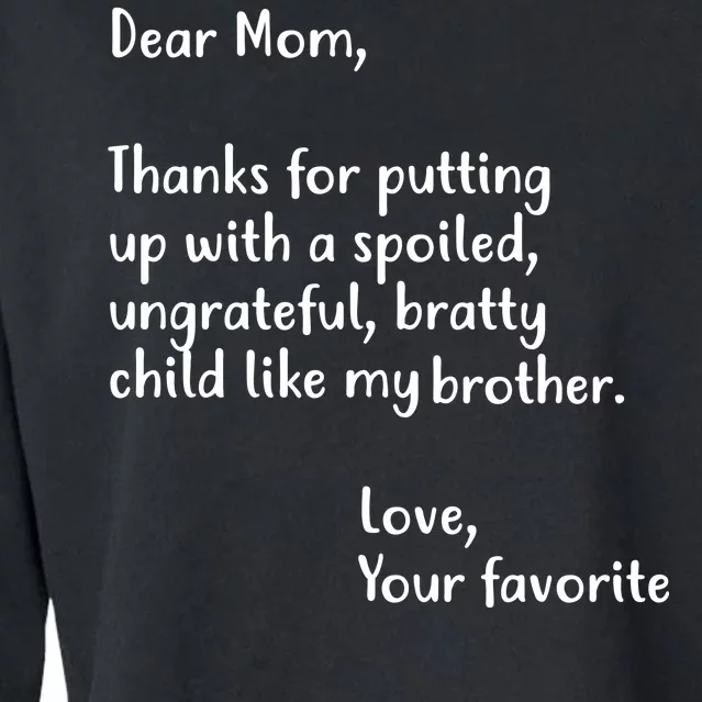 Funny Gift For Mothers Dear Mom (Brother) Cropped Pullover Crew