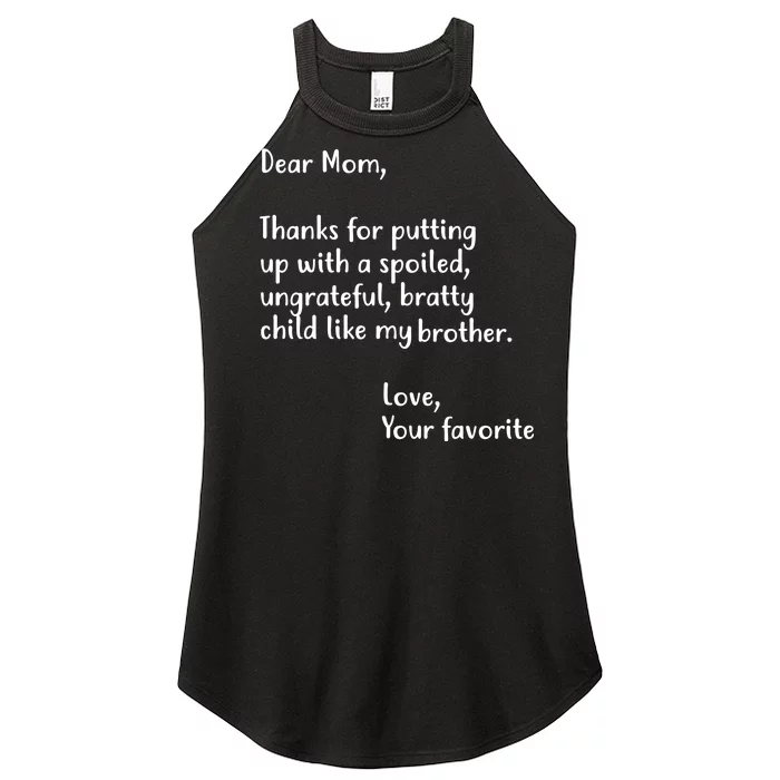 Funny Gift For Mothers Dear Mom (Brother) Women’s Perfect Tri Rocker Tank