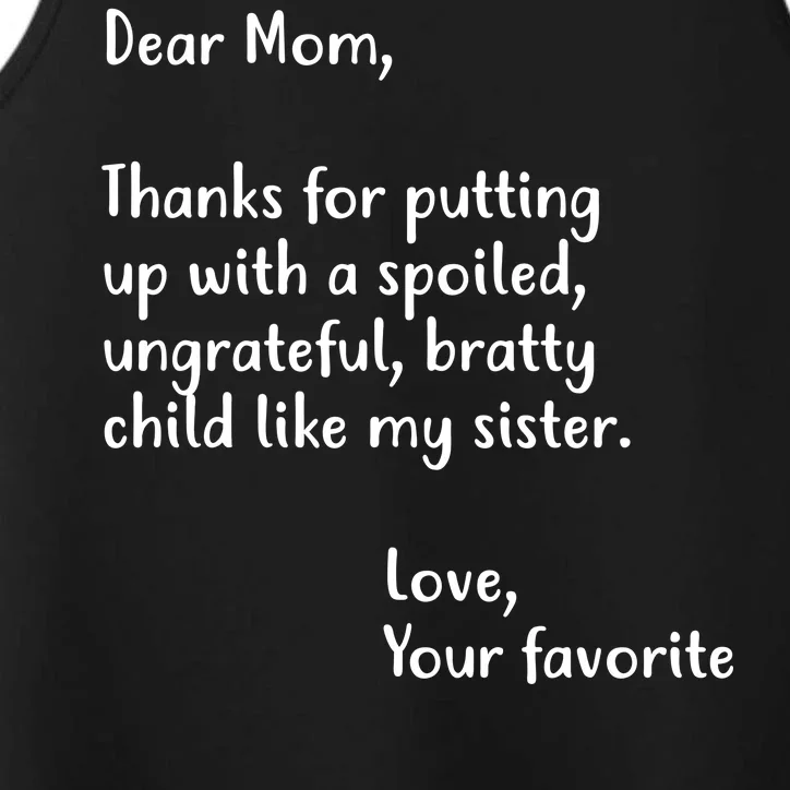 Funny Gift For Mothers Dear Mom (Sister) Performance Tank