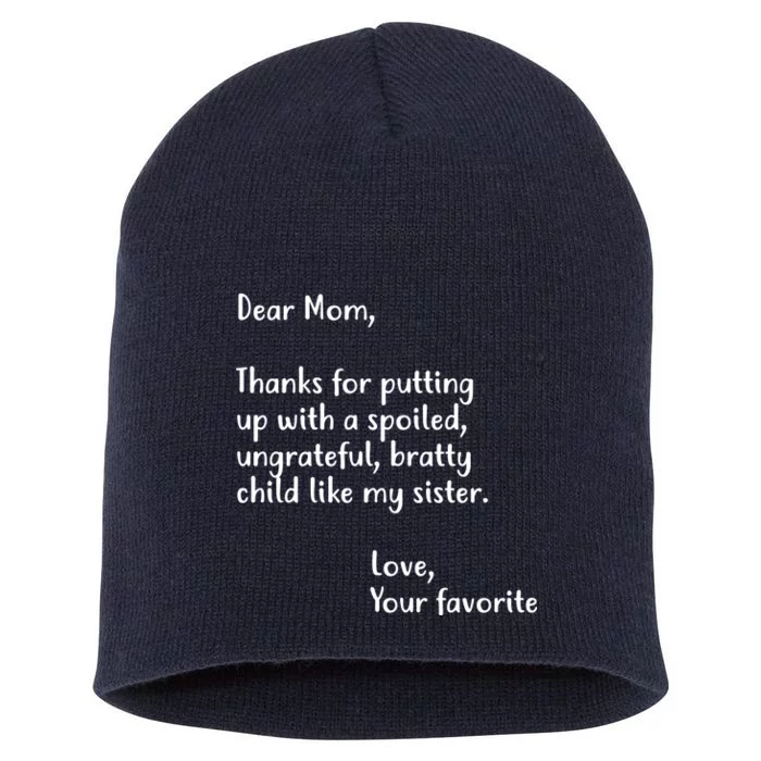 Funny Gift For Mothers Dear Mom (Sister) Short Acrylic Beanie