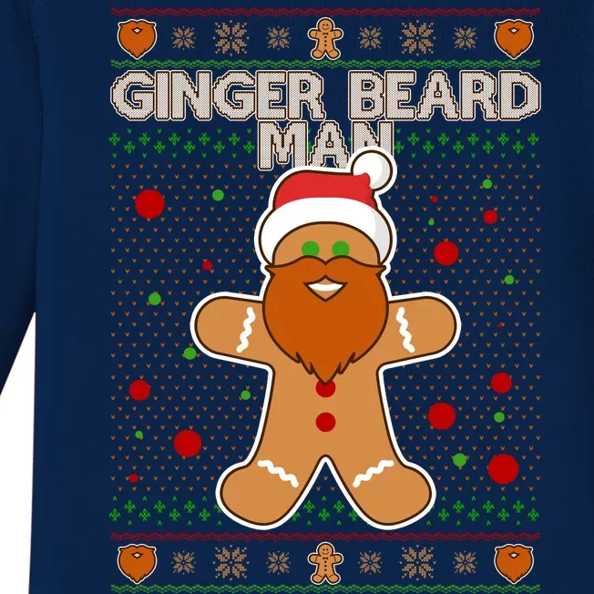 Funny Ginger Beard Man Ugly Christmas Sweater Baby Long Sleeve Bodysuit