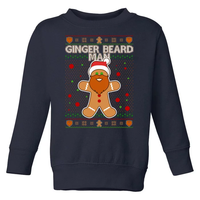 Funny Ginger Beard Man Ugly Christmas Sweater Toddler Sweatshirt