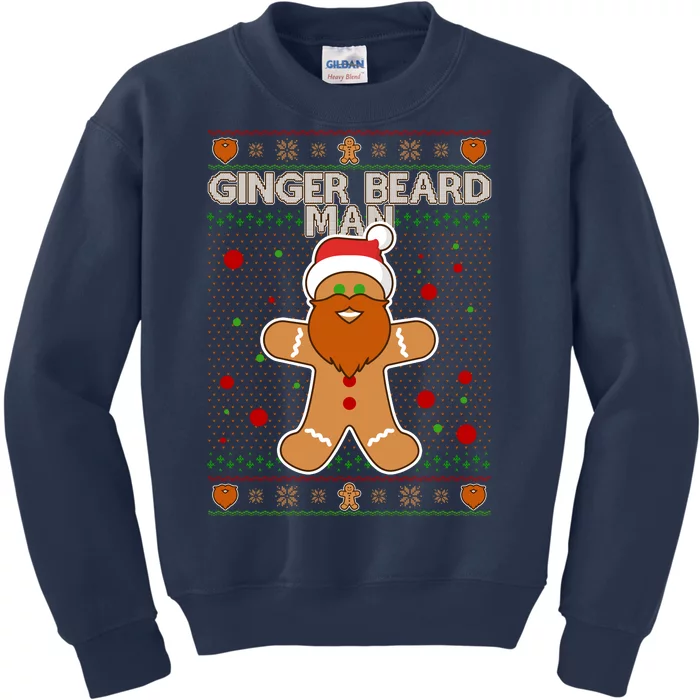 Funny Ginger Beard Man Ugly Christmas Sweater Kids Sweatshirt