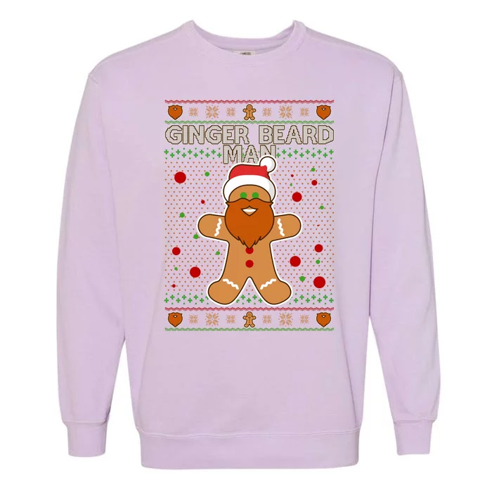 Funny Ginger Beard Man Ugly Christmas Sweater Garment-Dyed Sweatshirt