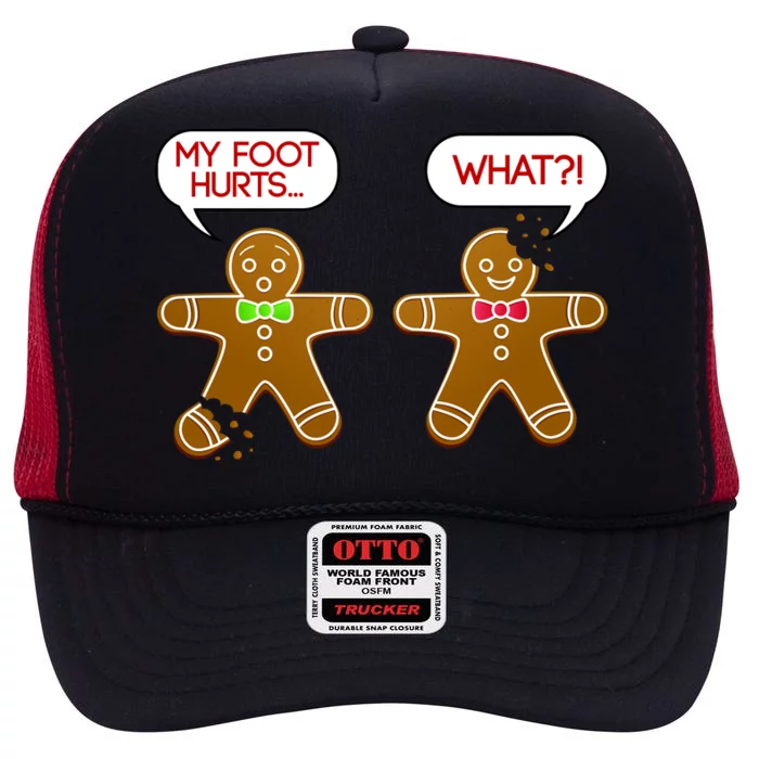 Funny Gingerbread Christmas High Crown Mesh Trucker Hat