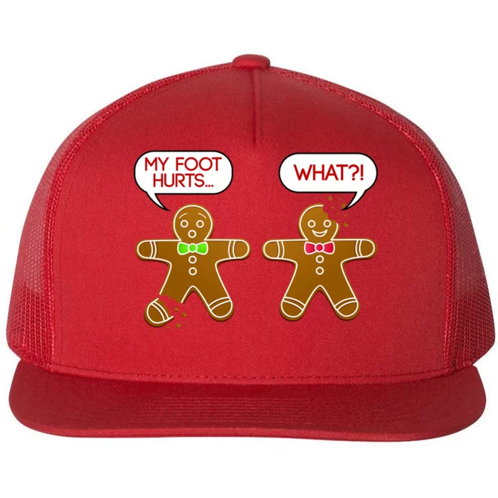 Funny Gingerbread Christmas Flat Bill Trucker Hat