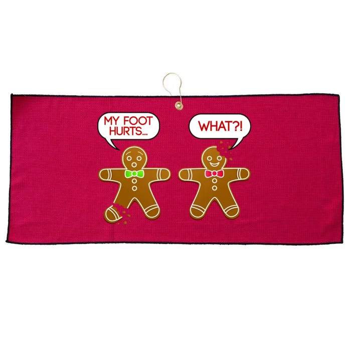 Funny Gingerbread Christmas Large Microfiber Waffle Golf Towel