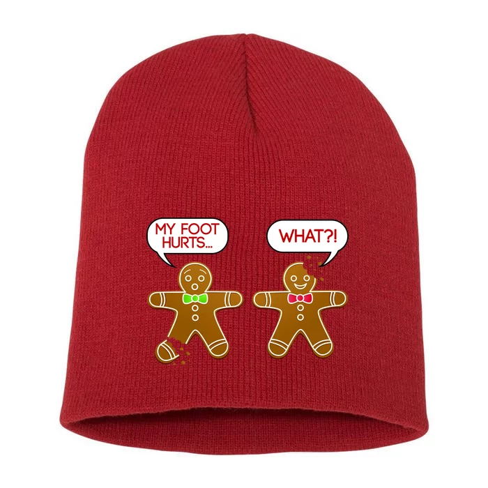 Funny Gingerbread Christmas Short Acrylic Beanie