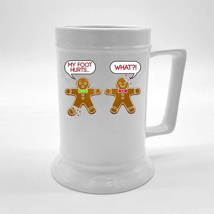 Funny Gingerbread Christmas Front & Back Beer Stein